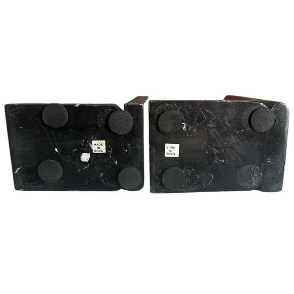 Vintage Hand Carved Soapstone Owl Bookends Set of 2 - Picture 8 of 10